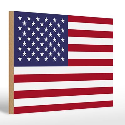 Letrero de madera bandera Estados Unidos 30x20cm Estados Unidos