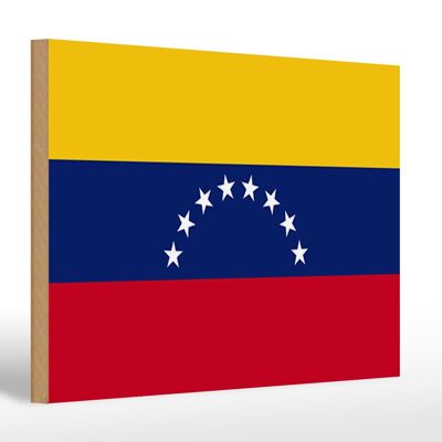 Letrero de madera Bandera de Venezuela 30x20cm Bandera de Venezuela