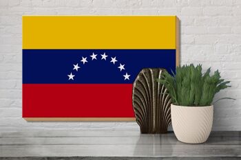Panneau en bois drapeau du Venezuela 30x20cm Drapeau du Venezuela 3