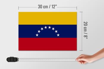 Panneau en bois drapeau du Venezuela 30x20cm Drapeau du Venezuela 4