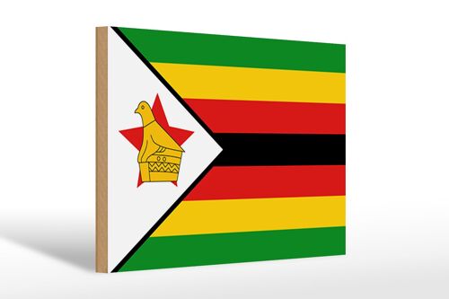 Holzschild Flagge Simbabwes 30x20cm Flag of Zimbabwe