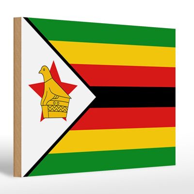 Holzschild Flagge Simbabwes 30x20cm Flag of Zimbabwe