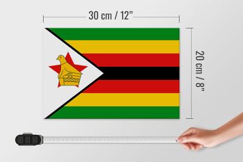 Panneau en bois drapeau du Zimbabwe 30x20cm Drapeau du Zimbabwe 4