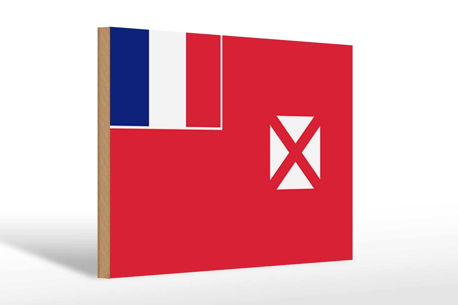 Cartello in legno bandiera Wallis e Futuna 30x20cm Bandiera di Wallis