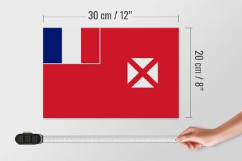 Panneau en bois drapeau Wallis et Futuna 30x20cm Drapeau de Wallis 4