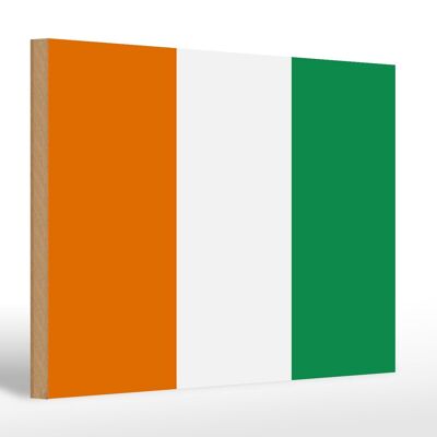 Panneau en bois drapeau Côte d'Ivoire 30x20cm Drapeau Côte d'Ivoire