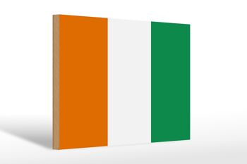 Panneau en bois drapeau Côte d'Ivoire 30x20cm Drapeau Côte d'Ivoire 1