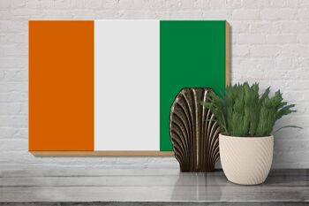 Panneau en bois drapeau Côte d'Ivoire 30x20cm Drapeau Côte d'Ivoire 3