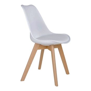 Chaise de salle à manger Molde - Chaise en blanc avec pieds en bois naturel 2