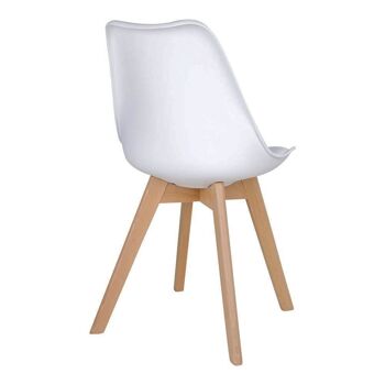Chaise de salle à manger Molde - Chaise en blanc avec pieds en bois naturel 3