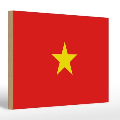 Letrero de madera Bandera de Vietnam 30x20cm Bandera de Vietnam