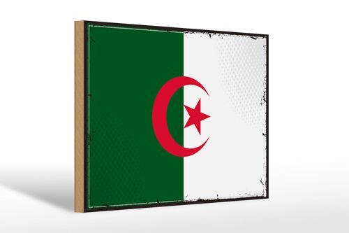 Holzschild Flagge Algeriens 30x20cm Retro Flag Algeria