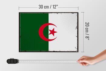 Panneau en bois drapeau de l'Algérie 30x20cm Rétro Drapeau Algérie 4