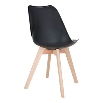 Molde Dining Chair - Chaise en noir avec pieds en bois naturel 3