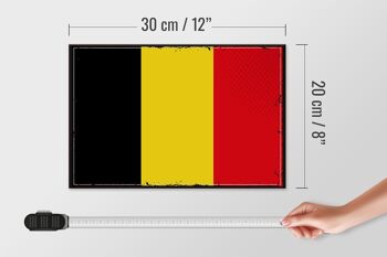Panneau en bois drapeau de la Belgique 30x20cm Drapeau rétro de la Belgique 4