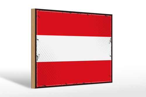 Holzschild Flagge Österreich 30x20cm Retro Flag of Austria