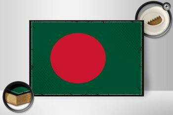Drapeau en bois Bangladesh 30x20cm Rétro Bangladesh 2