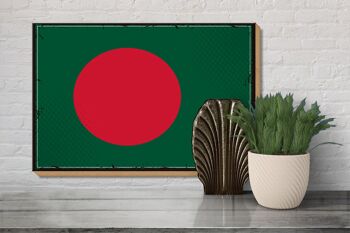 Drapeau en bois Bangladesh 30x20cm Rétro Bangladesh 3