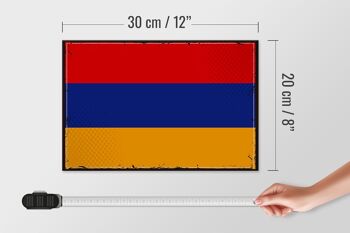 Panneau en bois drapeau Arménie 30x20cm Drapeau rétro de l'Arménie 4