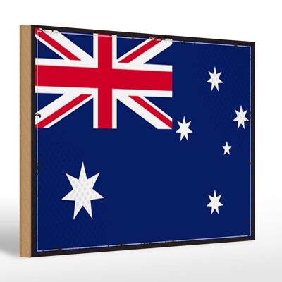 Cartello in legno bandiera Australia 30x20 cm Bandiera retrò Australia