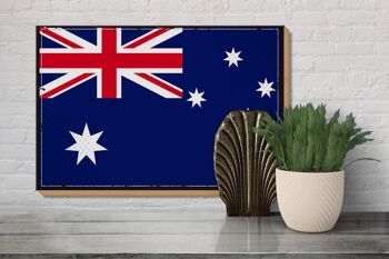 Drapeau en bois Australie 30x20cm Drapeau rétro Australie 3