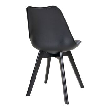 Viborg Dining Chair - Chaise en noir avec pieds en bois noir 3