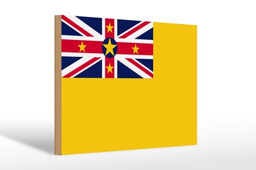 Holzschild Flagge Niues 30x20cm Flag of Niue