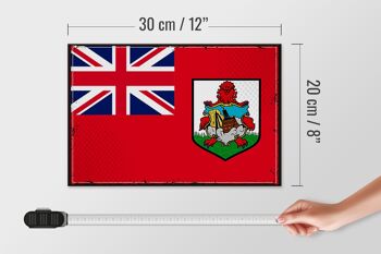 Panneau en bois drapeau des Bermudes 30x20cm Drapeau rétro des Bermudes 4
