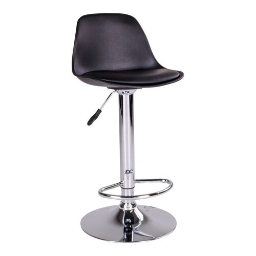 Trondheim Bar Chair - Bar chair in black with chrome legs