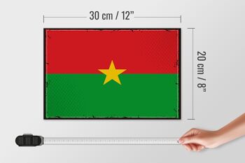 Panneau en bois drapeau du Burkina Faso 30x20cm Rétro Burkina Faso 4