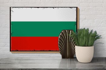 Panneau en bois drapeau de la Bulgarie 30x20cm drapeau rétro Bulgarie 3