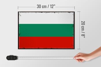 Panneau en bois drapeau de la Bulgarie 30x20cm drapeau rétro Bulgarie 4