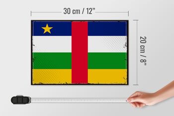 Panneau en bois drapeau République Centrafricaine 30x20cm rétro 4