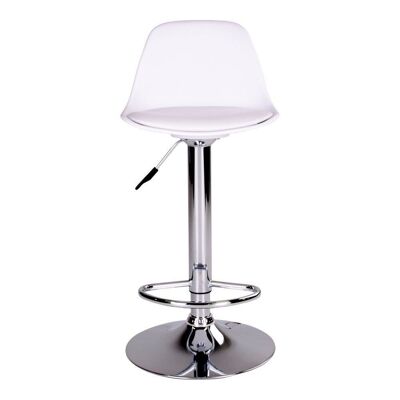 Trondheim Bar Chair - Sedia da bar in bianco con gambe cromate