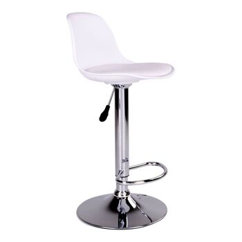 Trondheim Bar Chair - Chaise de bar en blanc avec pieds chromés 2