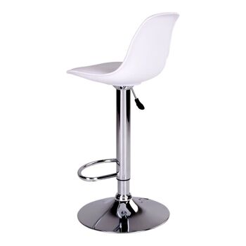 Trondheim Bar Chair - Chaise de bar en blanc avec pieds chromés 3