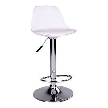 Trondheim Bar Chair - Chaise de bar en blanc avec pieds chromés 4