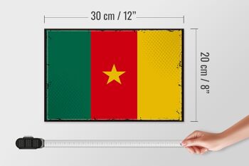 Panneau en bois drapeau du Cameroun 30x20cm Drapeau rétro du Cameroun 4