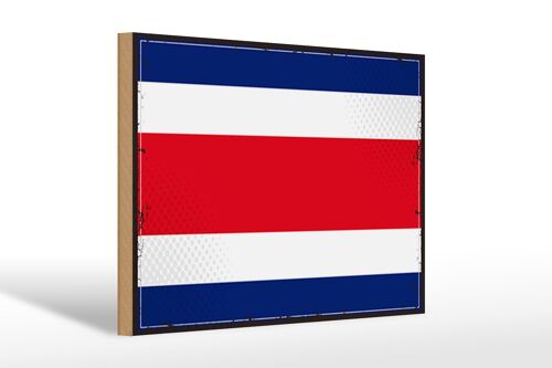 Holzschild Flagge Costa Ricas 30x20cm Retro Costa Rica