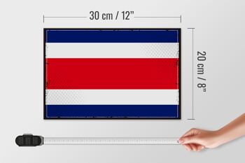 Panneau en bois drapeau du Costa Rica 30x20cm Rétro Costa Rica 4