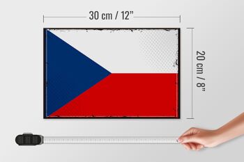 Panneau en bois drapeau de la République tchèque 30x20cm Rétro République tchèque 4