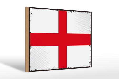 Holzschild Flagge Englands 30x20cm Retro Flag of England