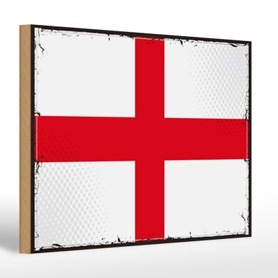 Letrero de madera Bandera de Inglaterra 30x20cm Bandera Retro de Inglaterra