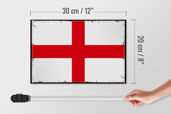 Panneau en bois drapeau de l'Angleterre 30x20cm Drapeau rétro de l'Angleterre 4