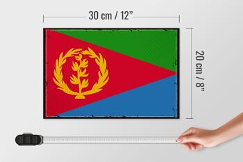 Panneau en bois drapeau de l'Érythrée 30x20cm Drapeau rétro de l'Érythrée 4