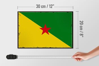 Panneau en bois drapeau de Guyane française 30x20cm drapeau rétro 4