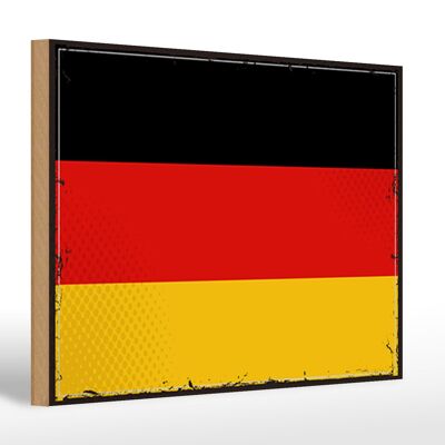Cartello in legno bandiera della Germania 30x20 cm Bandiera retrò Germania