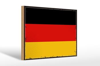 Panneau en bois drapeau de l'Allemagne 30x20cm drapeau rétro Allemagne 1