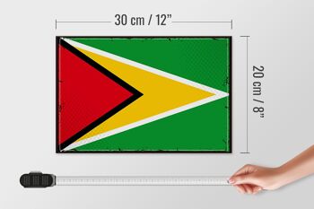 Panneau en bois drapeau de la Guyane 30x20cm Drapeau rétro de la Guyane 4