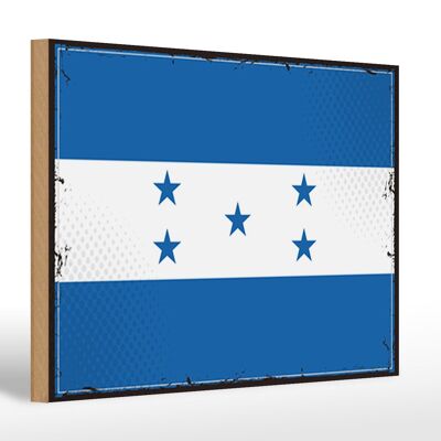 Letrero de madera Bandera Honduras 30x20cm Bandera Retro de Honduras